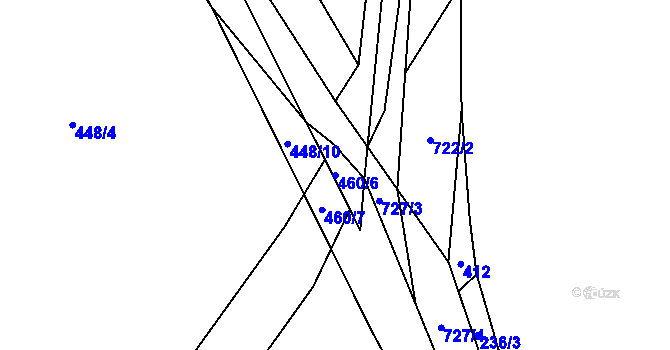 Parcela st. 460/6 v KÚ Svítkov, Katastrální mapa