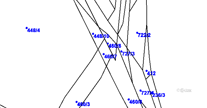 Parcela st. 460/7 v KÚ Svítkov, Katastrální mapa