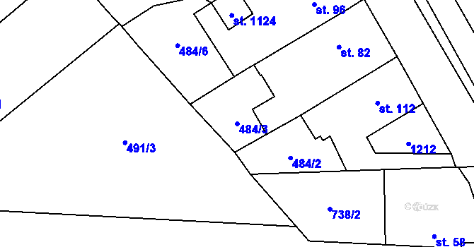Parcela st. 484/3 v KÚ Svítkov, Katastrální mapa