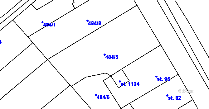 Parcela st. 484/5 v KÚ Svítkov, Katastrální mapa