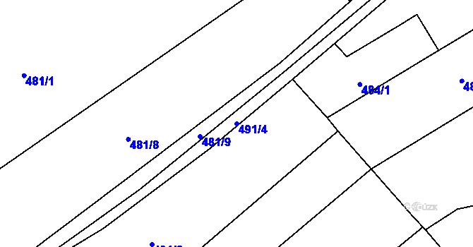 Parcela st. 491/4 v KÚ Svítkov, Katastrální mapa
