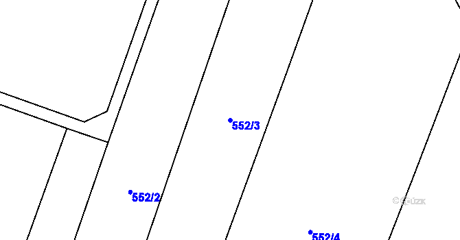 Parcela st. 552/3 v KÚ Svítkov, Katastrální mapa