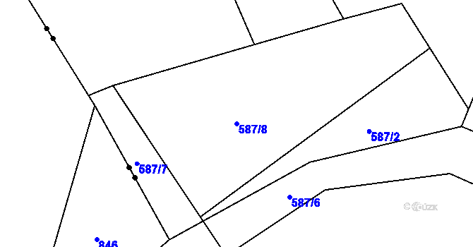 Parcela st. 587/8 v KÚ Svítkov, Katastrální mapa