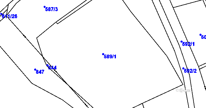 Parcela st. 589/1 v KÚ Svítkov, Katastrální mapa