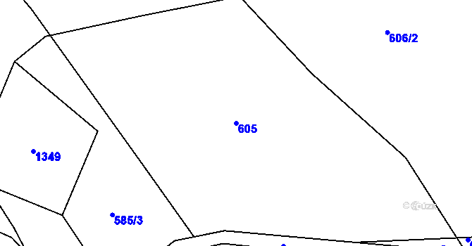 Parcela st. 605 v KÚ Svítkov, Katastrální mapa