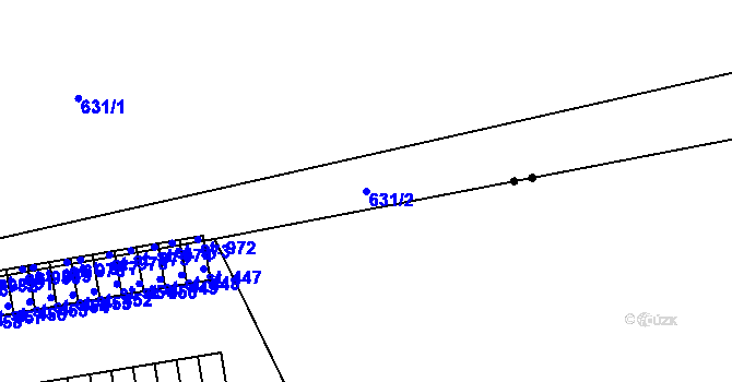 Parcela st. 631/2 v KÚ Svítkov, Katastrální mapa