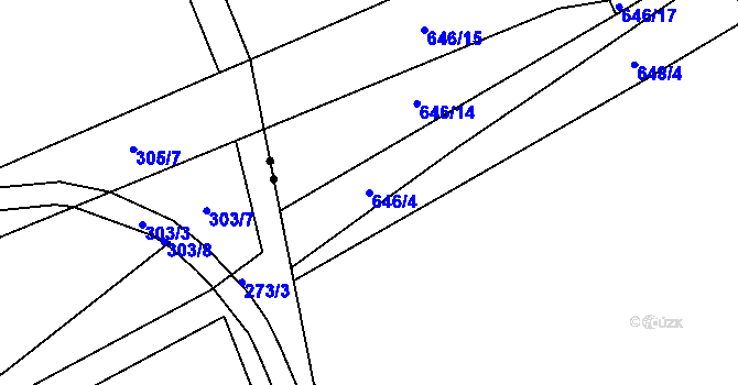 Parcela st. 646/4 v KÚ Svítkov, Katastrální mapa