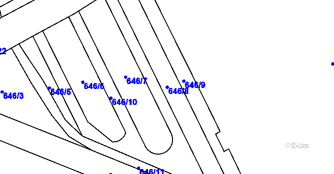Parcela st. 646/8 v KÚ Svítkov, Katastrální mapa
