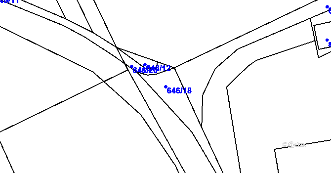 Parcela st. 646/18 v KÚ Svítkov, Katastrální mapa
