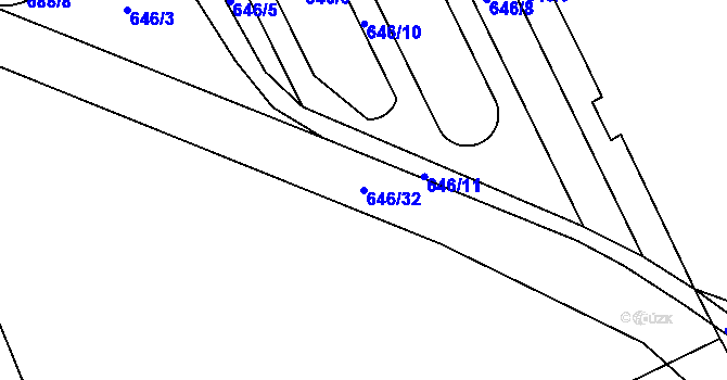 Parcela st. 646/32 v KÚ Svítkov, Katastrální mapa
