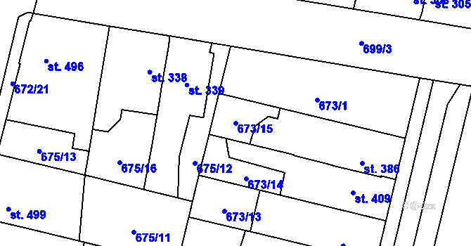 Parcela st. 673/15 v KÚ Svítkov, Katastrální mapa