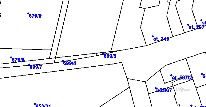 Parcela st. 699/5 v KÚ Svítkov, Katastrální mapa