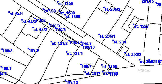 Parcela st. 710/1 v KÚ Svítkov, Katastrální mapa