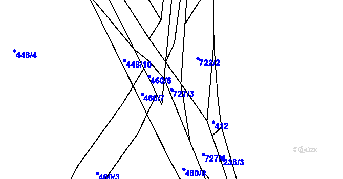 Parcela st. 727/3 v KÚ Svítkov, Katastrální mapa