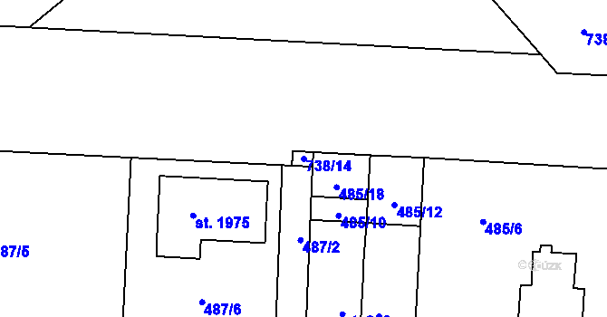 Parcela st. 738/14 v KÚ Svítkov, Katastrální mapa