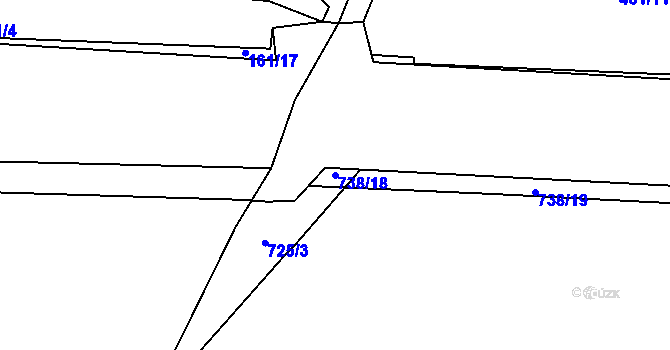 Parcela st. 738/18 v KÚ Svítkov, Katastrální mapa