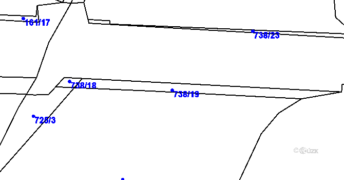 Parcela st. 738/19 v KÚ Svítkov, Katastrální mapa
