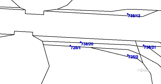 Parcela st. 738/20 v KÚ Svítkov, Katastrální mapa
