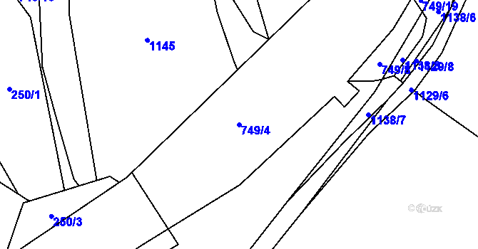 Parcela st. 749/4 v KÚ Svítkov, Katastrální mapa