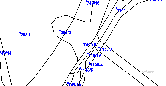 Parcela st. 749/15 v KÚ Svítkov, Katastrální mapa