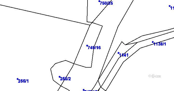 Parcela st. 749/16 v KÚ Svítkov, Katastrální mapa
