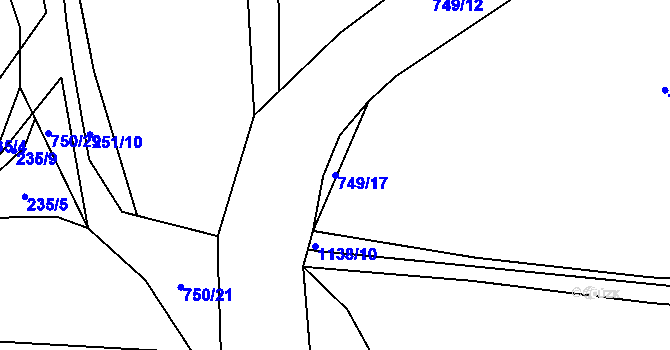 Parcela st. 749/17 v KÚ Svítkov, Katastrální mapa