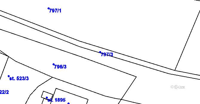 Parcela st. 797/3 v KÚ Svítkov, Katastrální mapa