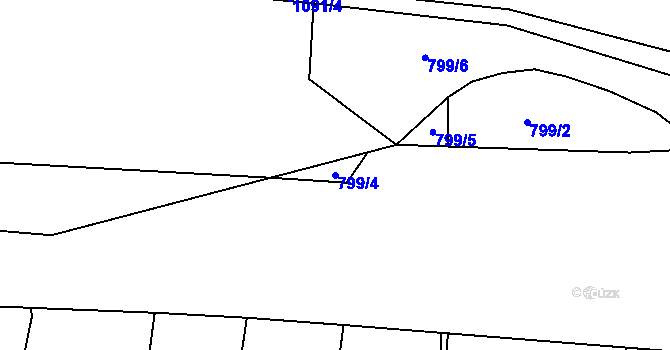 Parcela st. 799/4 v KÚ Svítkov, Katastrální mapa