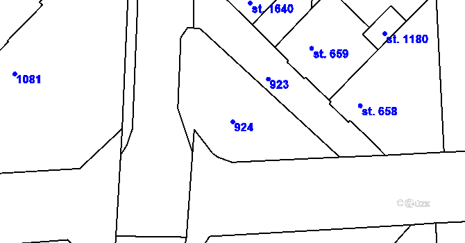 Parcela st. 924 v KÚ Svítkov, Katastrální mapa