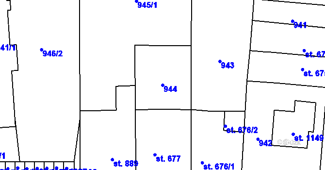 Parcela st. 944 v KÚ Svítkov, Katastrální mapa