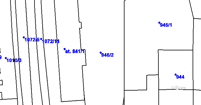 Parcela st. 946/2 v KÚ Svítkov, Katastrální mapa
