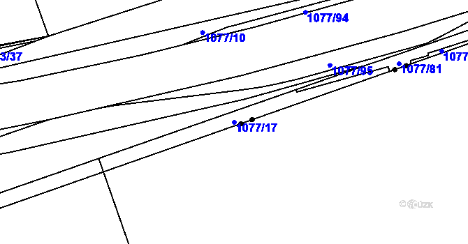 Parcela st. 1077/17 v KÚ Svítkov, Katastrální mapa