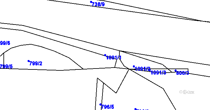 Parcela st. 1091/1 v KÚ Svítkov, Katastrální mapa