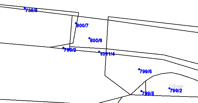 Parcela st. 1091/4 v KÚ Svítkov, Katastrální mapa