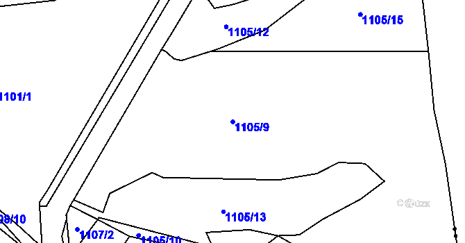 Parcela st. 1105/9 v KÚ Svítkov, Katastrální mapa