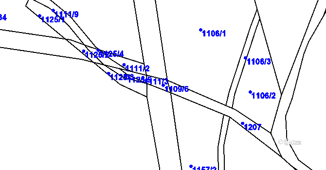 Parcela st. 1109/6 v KÚ Svítkov, Katastrální mapa