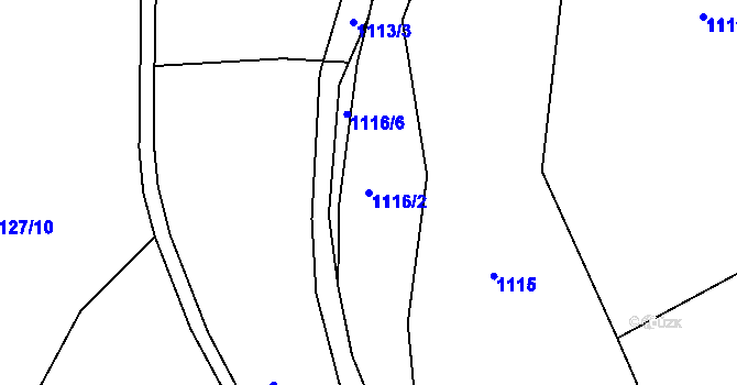 Parcela st. 1116/2 v KÚ Svítkov, Katastrální mapa