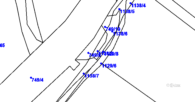 Parcela st. 1138/8 v KÚ Svítkov, Katastrální mapa