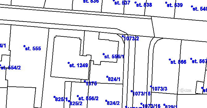 Parcela st. 556/1 v KÚ Svítkov, Katastrální mapa