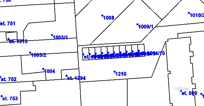 Parcela st. 1014/4 v KÚ Svítkov, Katastrální mapa