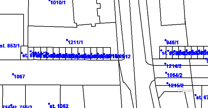 Parcela st. 1015/12 v KÚ Svítkov, Katastrální mapa