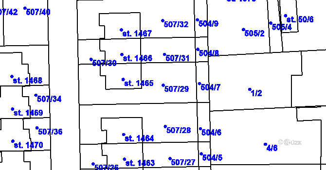 Parcela st. 507/29 v KÚ Svítkov, Katastrální mapa