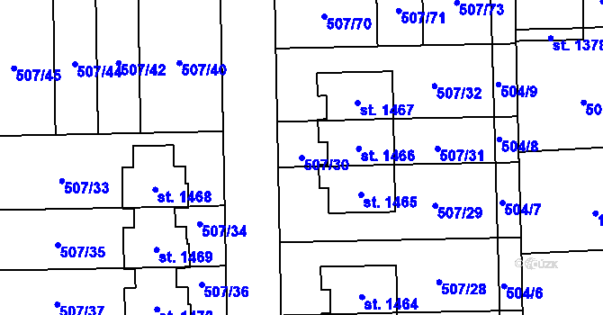 Parcela st. 507/30 v KÚ Svítkov, Katastrální mapa