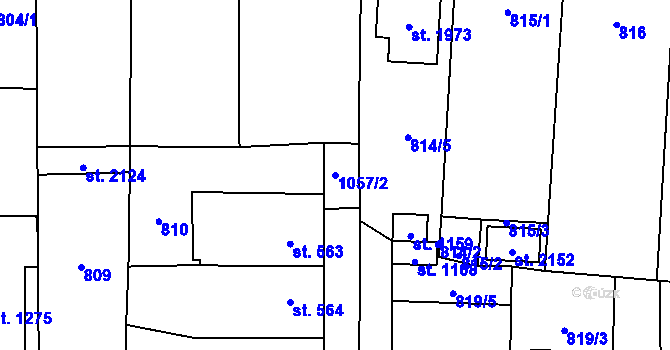 Parcela st. 1057/2 v KÚ Svítkov, Katastrální mapa