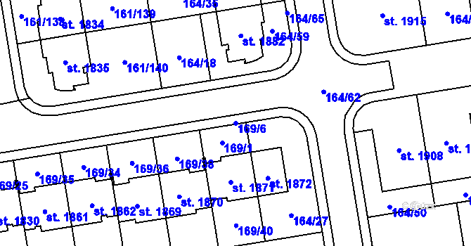 Parcela st. 169/6 v KÚ Svítkov, Katastrální mapa