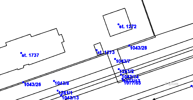 Parcela st. 1273 v KÚ Svítkov, Katastrální mapa