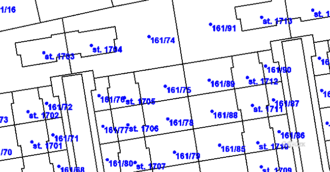 Parcela st. 161/75 v KÚ Svítkov, Katastrální mapa