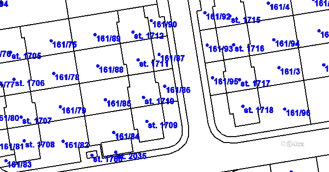 Parcela st. 161/86 v KÚ Svítkov, Katastrální mapa
