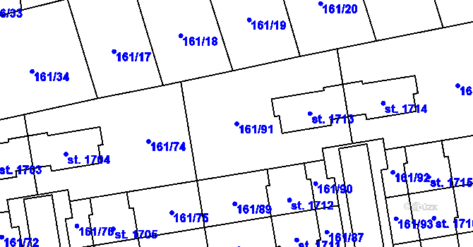 Parcela st. 161/91 v KÚ Svítkov, Katastrální mapa