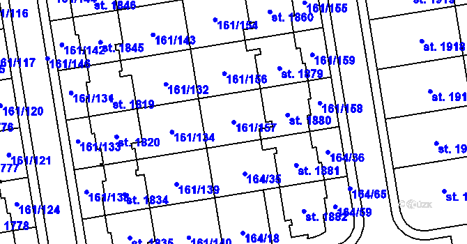 Parcela st. 161/157 v KÚ Svítkov, Katastrální mapa